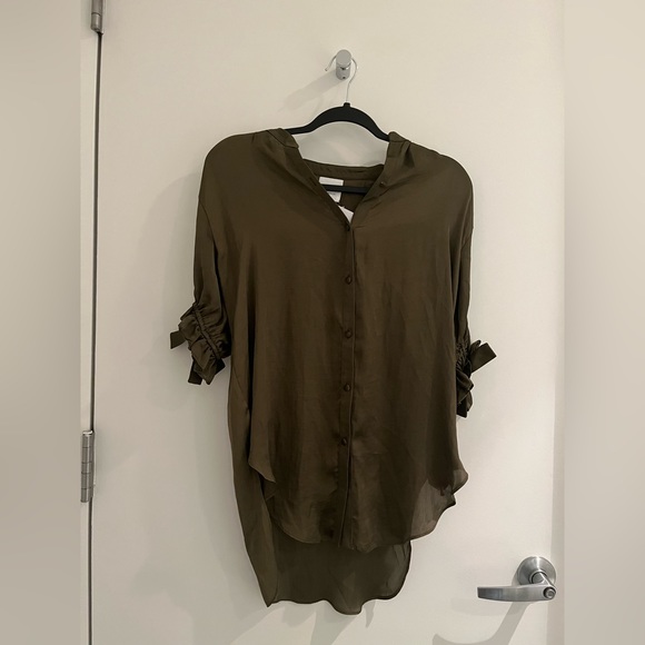 Misa Los Angeles Ida Top Green Short Sleeve Size S - Picture 15 of 16